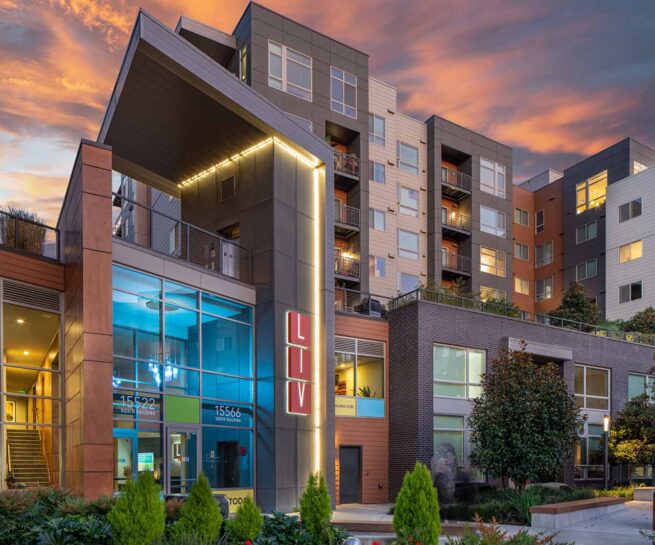 liv apartments entry construction project